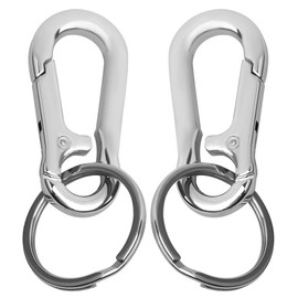nuoshen Keychain,2 Pcs Metal Keyring Carabiner Clip Keyring Keychains for Craft Lobster Clasps Swivel Clips Key Chain for Men