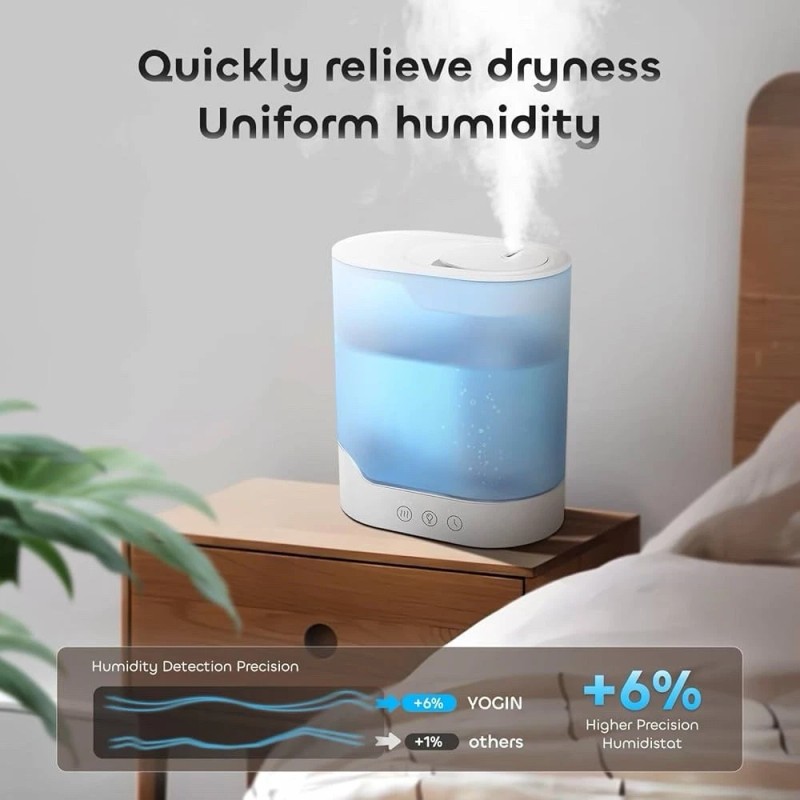 Yogin Humidifiers for Bedroom, 3L Ultrasonic Cool Mist Humidifiers for