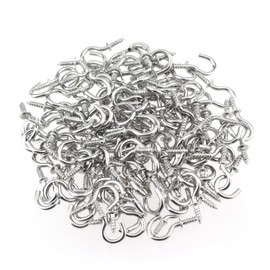 HELIFOUNER 120 Pieces 1/2 inch Cup Screw-in Ceiling Hanging Hooks, Self-Tapping Screws, Silver