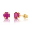 14k Yellow Gold 5mm Ruby Round-Cut Solitaire Stud Earrings Screw-back