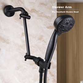 Shower Extension Adjustable Height and Angle Shower Head Extension Arm for Rain Shower Head, Shower Arm Extender Hardware (Oil Rubbed Bronze, 10 Inch)