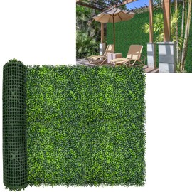 DOPGIB Artificial Boxwood Roll Panels,140"x 40"(39.2 SQFT) UV-Anti Faux Ivy Leaves Grass Wall for Patio Balcony Privacy, Garden, Backyard Greenery Wall Backdrop and Fence Decor