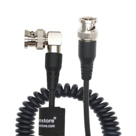 MCCAMSTORE BNC to BNC Coiled Cable 3G SDI Cable Right Angle-BNC to BNC-Male for Blackmagic
