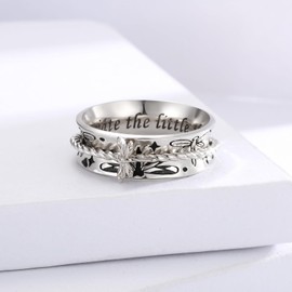 Butterfly Dragonfly Fidget Ring 925 Sterling Silver Anxiety Spinner Rings Relief Stress for Women Daughter Mom (Dragonfly, 10)