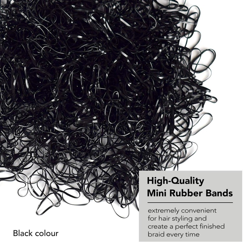 1000 Multi Pack Essential Mini Hair Rubber Elastics for Kids