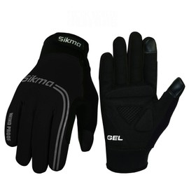 Sikma windproof cycling gloves Midseason and Winter Padded Palm Touchscreen Full Finger Breathable for biker rider motorcyclist outdoor.