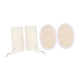 TOVINANNA 4-piece Loofah Brush Set Exfoliating Shower Towel Bath Brush Gentle Skin Exfoliator Perfect for Oily or Dry Skin