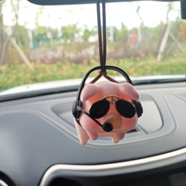 Colgante de espejo retrovisor para coche, colgante de cerdito de la suerte, decoración interior de auto, oficina, hogar, jardinería, colgante