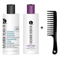 Kashmir Keratin Hair Care Kit plus Shampoo Comb (Extreme Straight + Deep Conditioner)