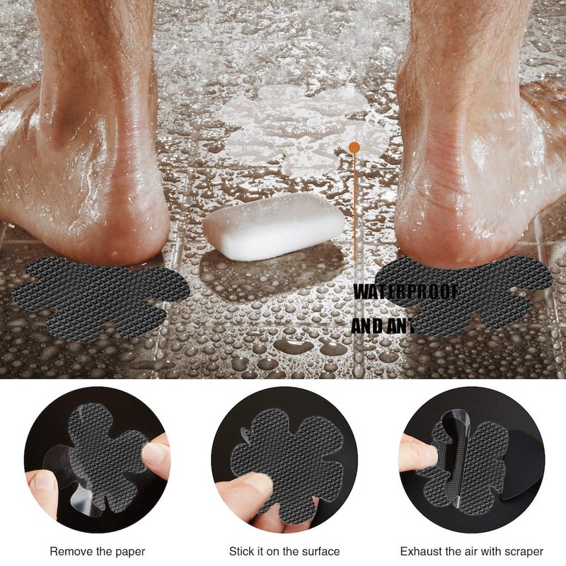 Secopad Bathtub Stickers Non-Slip, 24PCS Safety Shower Treads Adhesive Appliques