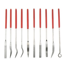 DGZZI - Juego de 10 limas de diamantes de aguja plana, cuadrada, forma redonda, para limas de rifler, de aguja plana, cuadrada, forma redonda, para joyería de metal, cerámica, talla áspera, vidrio,