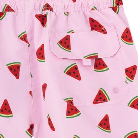 Pampling Men's Swimming Trunks with Original Motifs, Swimsuits with Side Pockets and Elastic Waist for Beach or Swimming Pool, 6 Sizes, Various Models, Red (watermelon), XL