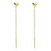 Aretes Corazón Largos Para Mujer Acero Inoxidable Regalos