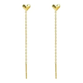 Aretes Corazón Largos Para Mujer Acero Inoxidable Regalos