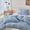Nyescasa Seersucker Bed Linen 155 x 220 cm 2-Piece Blue