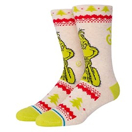 Stance Unisex Grinch Sweater Crew Socks Canvas LG (Men's Shoe 9-13)