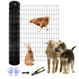 Tongmo 2 ft x 100 ft Black PVC Coated Welded Wire Fence, 16GA Garden Chicken Wire Fence Roll, Mesh Size 2" x 4" Hardware Cloth, Ideal for Yard Protection and Poultry Netting