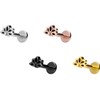 PIERCINGLINE Titanium Labret with Internal Thread Titanium Attachment Lotus Flower