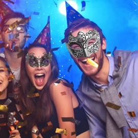 Lace Masquerade Masque - 2X Vintage Face Covers,His and Hers Masquerade Masques Set, Costume Accessories for Prom Ball