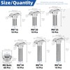 Glarks 120pcs M8 T Slot Drop-in Bolt with Hexagon Flange