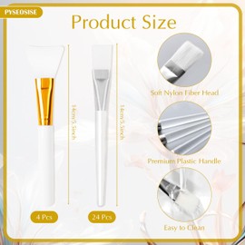 PYSEOSISE Maskenpinsel, 28 Stück Gesichtsmaske Pinsel Transparente, Weiche Fächerpinsel Make Up Pinsel Gesichtsapplikator Silikon für Schlammcreme Serum Reinigungsmaske