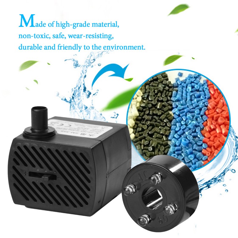 Ultra Quiet Submersible Water Pump with LED Light Fish Pond