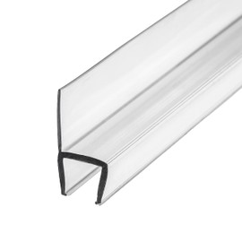 eatelle Frameless Shower Door Side Seal Strip for 3/8 Inch (10mm) Glass, Vertical Polycarbonate H-Jamb 180 Degree 78" Long
