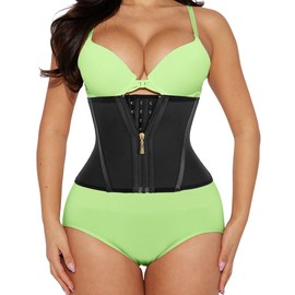 LUXURY-VITA Short Torso Waist Trainer For Women Tummy Control 9-inch Waist Cincher With Zipper Hook Body Shaper Corset Girdle