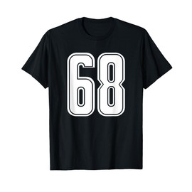 Number #68 White Sport Number 68 T-Shirt
