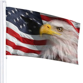 Decorative Garden Flag Yard Banner Eagle USA American Flag Print All Seasons Holiday Welcome Garden Lawn Hanging Decor 4ft x 72in