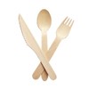 1Above 100Pk Disposable Wooden Cutlery Set, 100% Natural and Biodegradable,