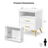 Giluta White Night Stand Set of 2, with 2 Drawers,15.75"
