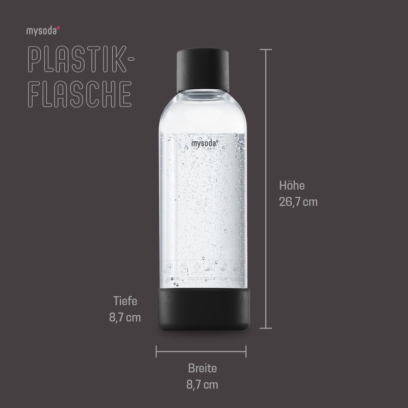 Mysoda 2 x 1L Water Carbonator Water Bottle, BPA-Free Plastic