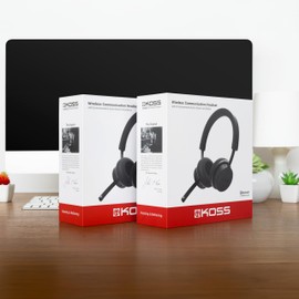 Koss CS340iBT QZ Wireless Bluetooth On-Ear Communication Headset, Active Noise Cancellation, Black (2-Pack Bundle)