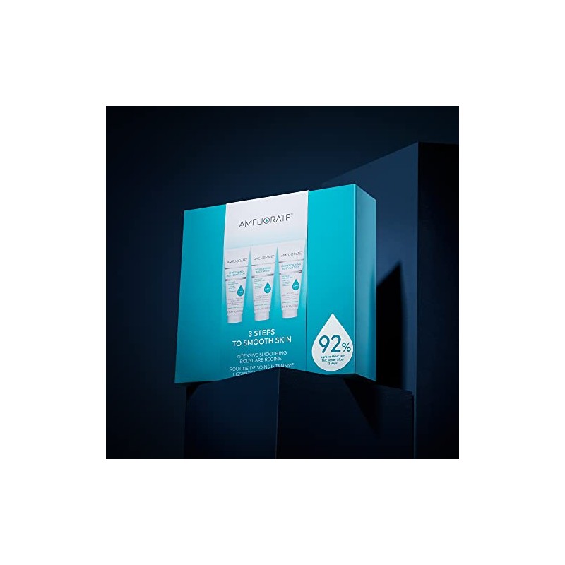 AMELIORATE 3 steps to smooth the skin.