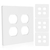 MLLIZH 2-Gang Screwless Duplex Wall Plate, 4.73" x 4.73" Standard
