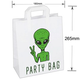 AK Giftshop Space Alien Party Bags Goody Loot Treat Gift Bags (Pack of 6)
