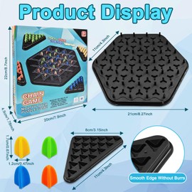 Yeefunjoy Chain Triangle Game, Triggle Rubber Chess Band Game Territory Capture Family Game, Educational Brain Desktop 2 to 4 Players Game, Triggle Board Game for Kids Christmas Birthday Gifts