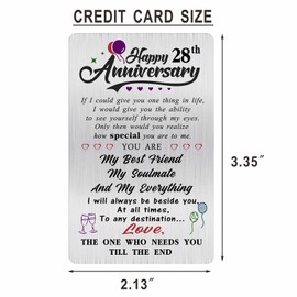 Alotozo 28 Year Wedding Anniversary Card - Happy 28th Wedding Anniversary Cards Gifts for Husband Wife - 28 Years Anniversary Card for Him Her