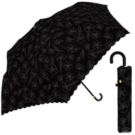Sun and Rainy Sun UV Protection Folding Umbrella, 19.7 inches (50 cm), Folding Umbrella, Line Flower