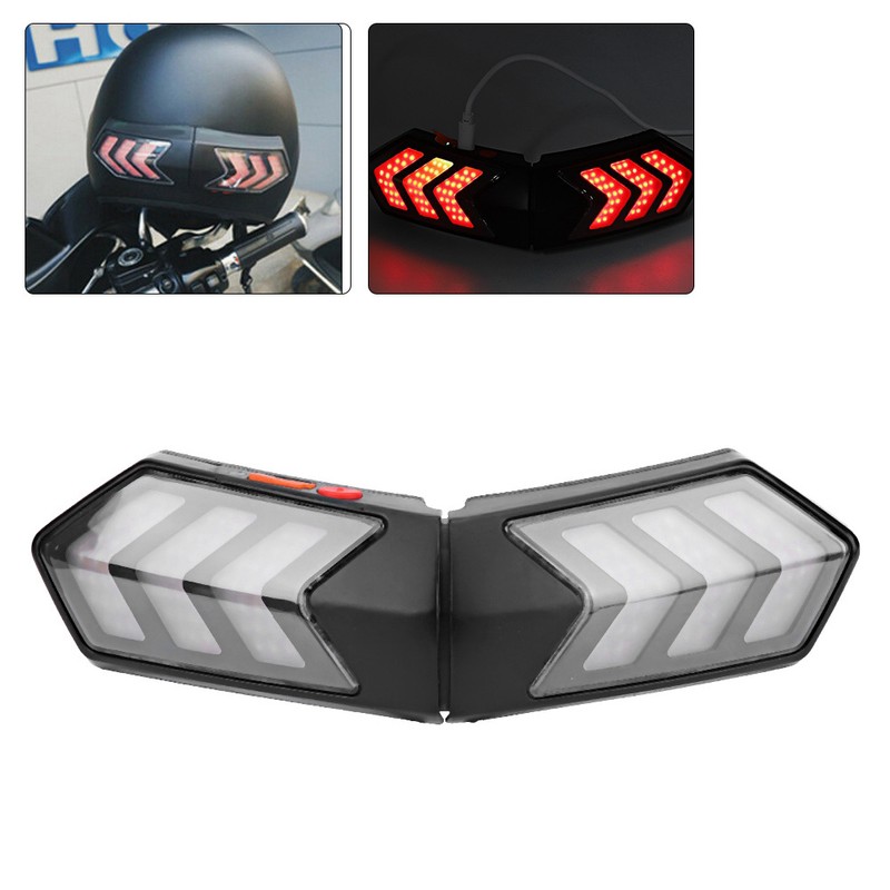 Wireless Motorcycle Helmet LED Safety Light Motorbike Turn Signal Warning