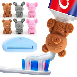 Self-Closing Toothpaste Caps by Tilcare - No Waste Cap Dispensers for Kids Bathroom - Mess-Free Toothpaste Lids - Easy to Use, Food Grade Silicone and