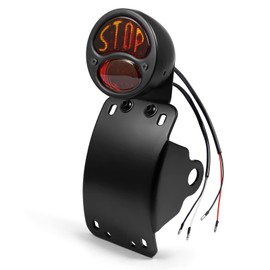 Amazicha 3/4" Motorcycle LED Tail Brake Light with Bracket, IP67 Waterproof Motorcycle Side Mount License Plate Rear Light Compatible for Harley Sporster Bobber Chopper Yamaha Suzuki Honda Kawasaki