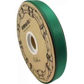 Emerald Green Satin Fabric Ribbon - 5/8" x 100 Yards, Spring, Fall, Christmas