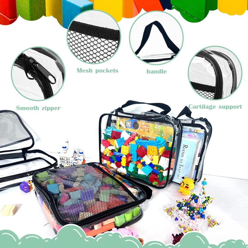 PVC Storage Bags with Zip Black Pack of 4, grey