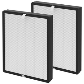 Harebery 2 Pack TT-AP007 True HEPA Replacement Filter, Compatible with TaoTronics TT-AP007 Air Cleaner Purifier, 3-Stage Filtration with Pre-filter, H13 True HEPA, Activated Carbon Filter