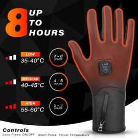 V.Step Windproof Heated Gloves,Touchscreen,Ski Cycling,3 Heat Levels,XL