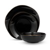 Godinger 87474 Andover Semi-Handmade Dinnerware Set Black & Gold -