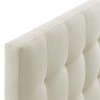 Rosebery Kids Modern Fabric Queen Tufted Panel Headboard in Ivory