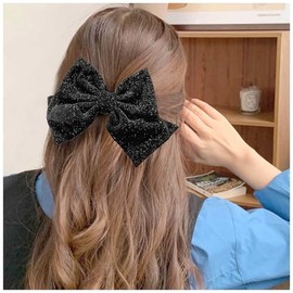 Andelaisi Vintage Velvet Bow Barrette Large Velvet Bow Hair Clips Winter Ribbon Headclip Big Headpiece Headdress